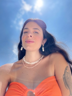 Choker / colar pérola dupla P - Yalla 