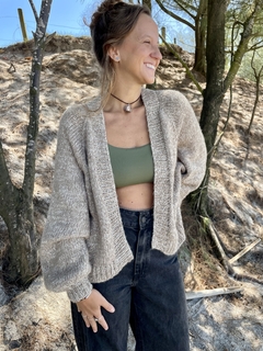 Choker cordão marrom pedras brutas - Yalla 