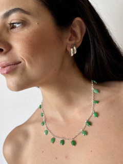 colar solare quartzo verde - Yalla 