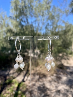 Argola chuva pérolas