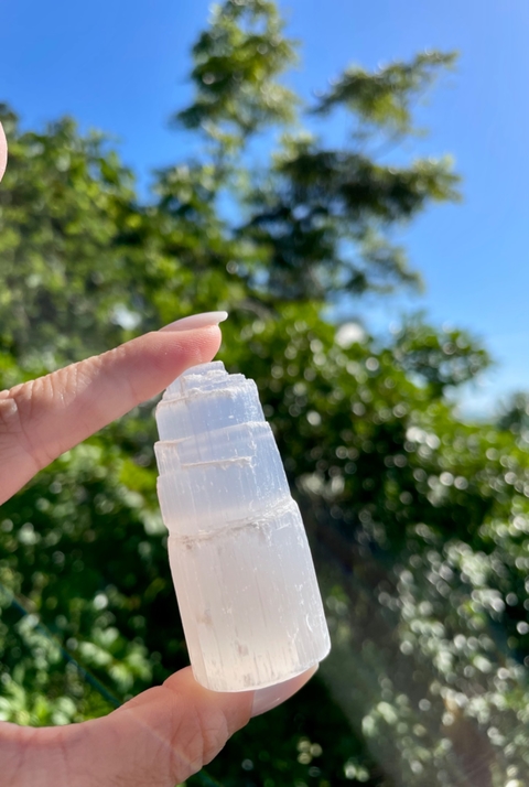Torre Selenita branca - Limpeza energética (P)