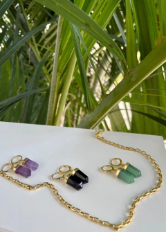 Argola cristal P - dourado - Yalla 