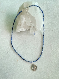 choker sodalita com pingente amor - prata 925 - comprar online