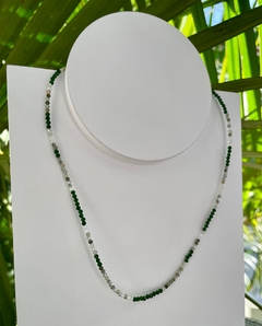 Choker Quartzo verde 2mm facetada - prata 925