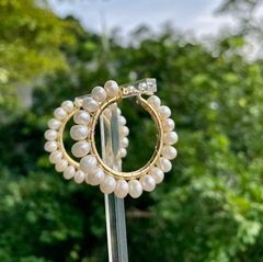 Argola vintage pérola G