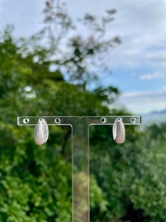 Argola click textura P - prata 925