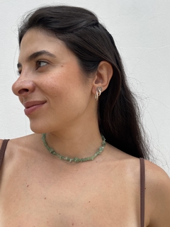 Choker mini cascalho quartzo-verde - comprar online