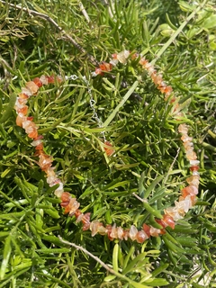 Choker mini cascalho Ágata de fogo