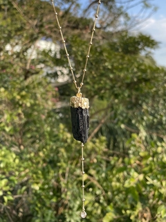 Colar gravatinha turmalina negra