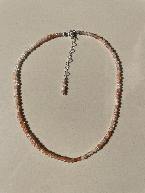 Choker pedra do sol -prata 925