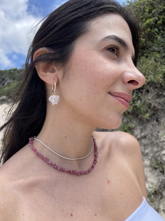 choker mini cascalho turmalina rosa na internet