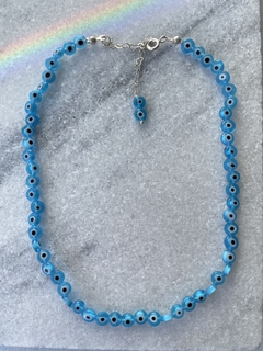 Choker olho grego resina transparente na internet