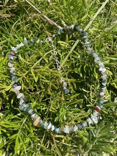Choker mini cascalho Jaspe Indiano verde - comprar online