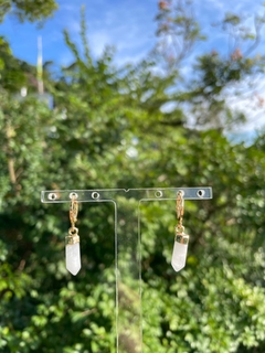 Mini argola quartzo branco