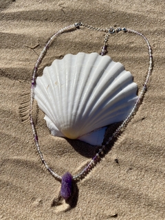 Choker fluorita com ametista