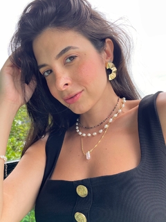 choker pérola barroca gota + canutilho - Yalla 
