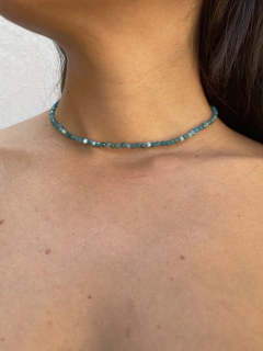 Choker Apatita Azul - 4 mm - loja online