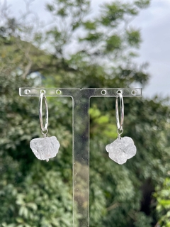 Argola Quartzo transparente - 2 em 1 - loja online
