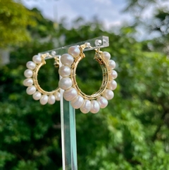 Argola vintage pérola M