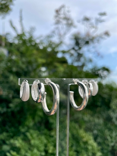Argola tubo - prata 925