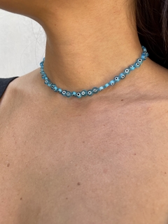 Choker olho grego resina transparente - comprar online