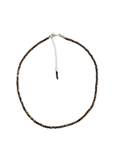 Choker olho de tigre quadrada facetada - comprar online