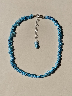 Choker olho grego resina transparente