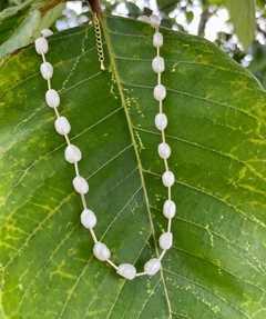 choker pérola barroca gota + canutilho