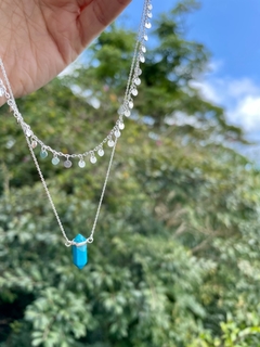 Colar turquesa - prata 925 - loja online