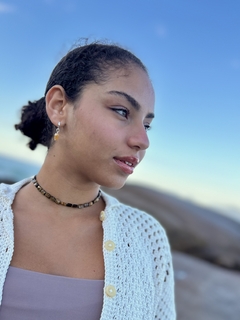 Choker olho de tigre retângular - loja online