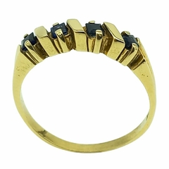 Anillo Oro 18 Ktes Con 4 Zafiros Carre (116873) Envio Gratis - comprar online