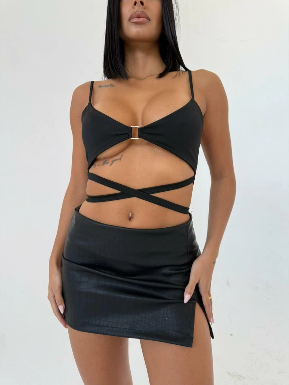 Pollera Croco Tiro Bajo