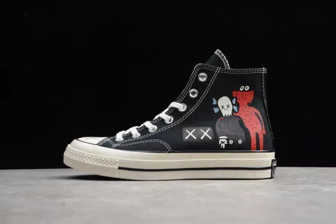 CONVERSE Chuck Taylor 70S HIGH TOP BLACK/MULTI-COLOR/EGRET)