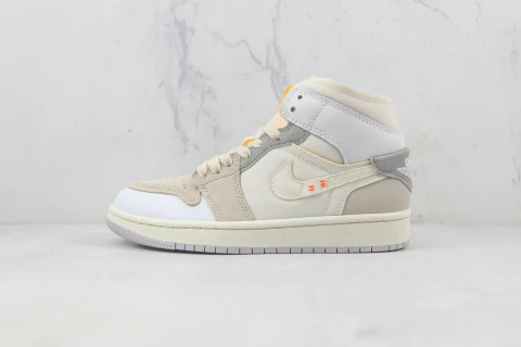 Air Jordan 1 Mid SE Craft Inside Out White Grey