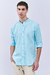 Camisa Slim JAKOB linen feel cuello Mao Verde Agua - comprar online