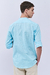 Camisa Slim JAKOB linen feel cuello Mao Verde Agua - Mr Otto