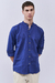 Camisa Slim Henry cuello Mao Azul - comprar online