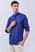 Camisa Slim Henry cuello Mao Azul en internet