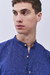 Camisa Slim Henry cuello Mao Azul
