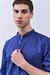 Camisa Slim Henry cuello Mao Azul - Mr Otto