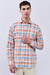 Camisa Slim DENIS LINEN FEEL Cuadros Naranja - comprar online