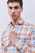 Camisa Slim DENIS LINEN FEEL Cuadros Naranja en internet