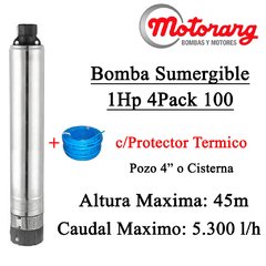 Bomba Sumergible Motorarg 1Hp 4Pack 100