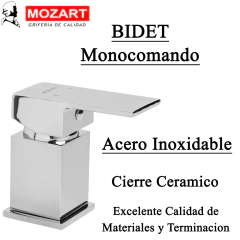 Griferia Bidet Monocomando Acero Inoxidable Mozart Frankfurt 7488