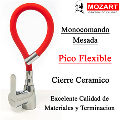 Griferia Monocomando Mozart Miami 8363 PICO FLEXIBLE