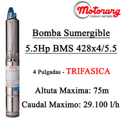 Bomba Sumergible Motorarg 5.5Hp Trifasica