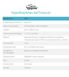 Robot Dolphin s400 Limpia Piscina Barrefondo en internet