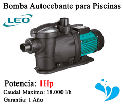 Bomba Autocebante Pileta Leo 1hp 18.000l/H Monofasica