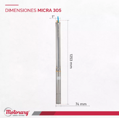 Bomba Sumergible Motorarg 3 Pulgadas 1Hp con Cable (Perforaciones 90mm) Micra 305 - tienda online