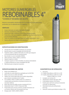 Bomba Sumergible 2Hp St3514 Rotor Pump - Coverco TRIFASICA - Hidropilar - Bombas Pileta Riego